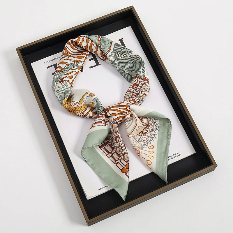 Silky Square Scarf & Head Wrap for Women