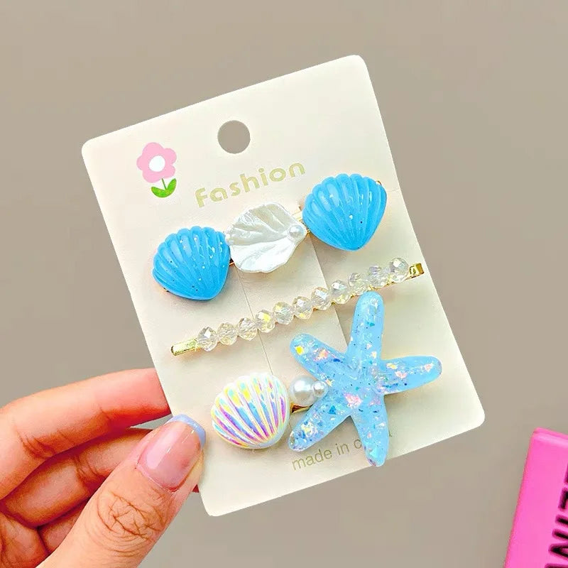 AWAYTR Elegant Starfish & Shell Hair Clips for Summer