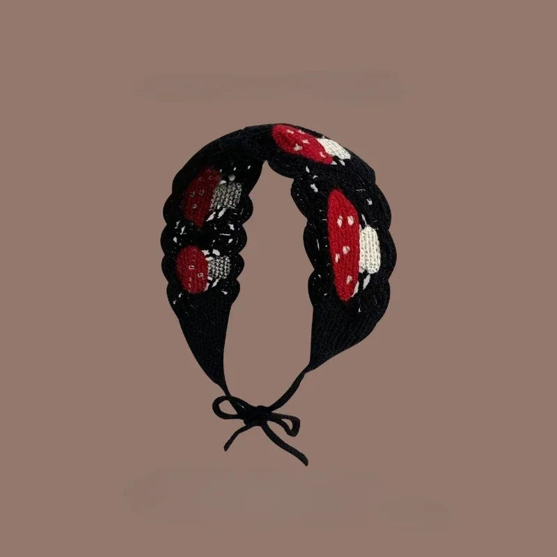 Crochet Mushroom Headband for Women