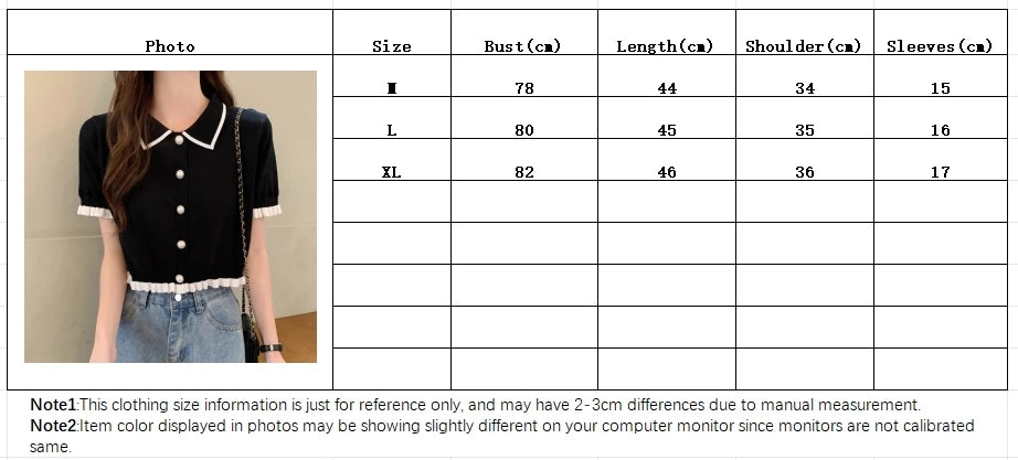 Turn-Down Collar Knitted Blouse with Lettuce Trim