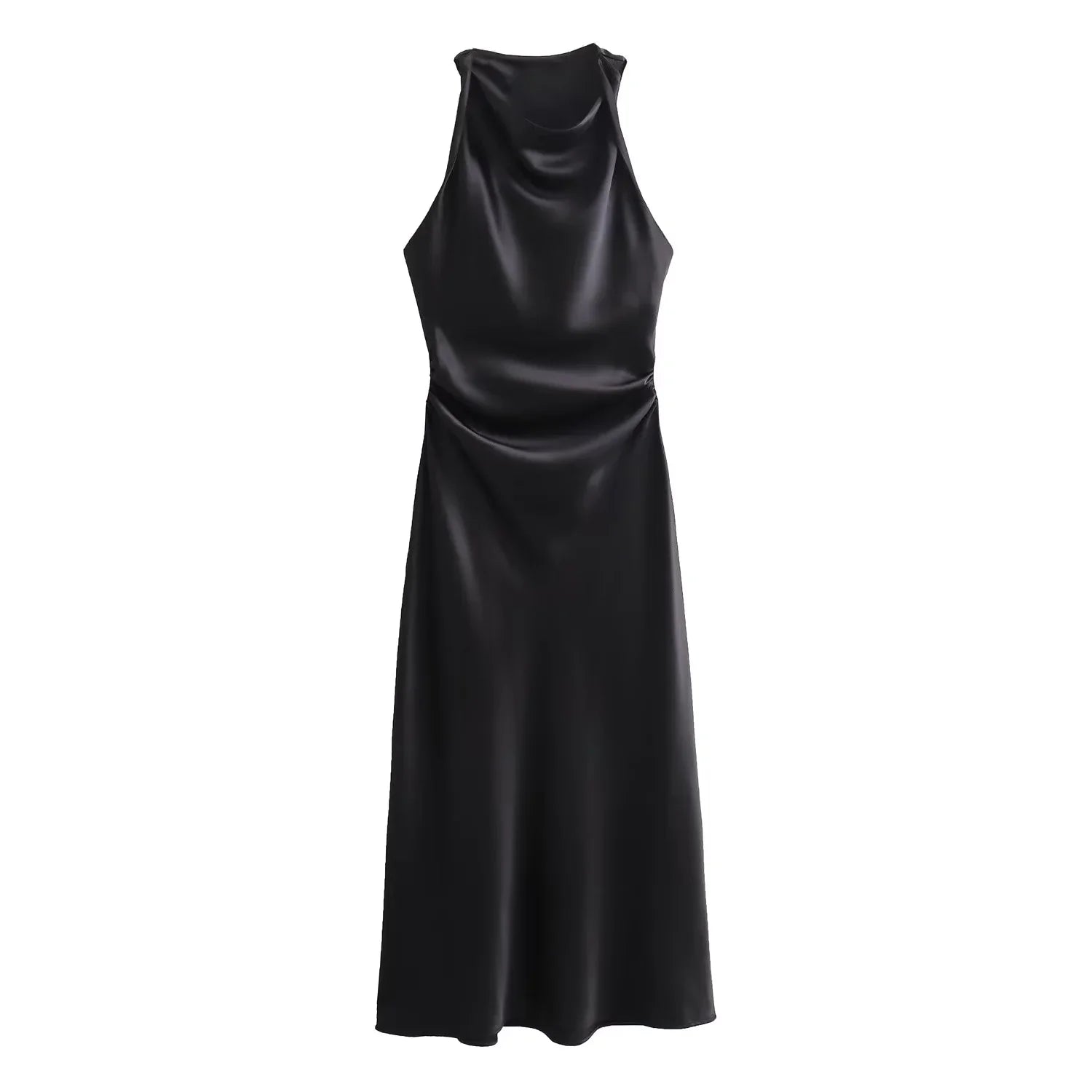 TRAF Satin Slip Midi Dress for Summer