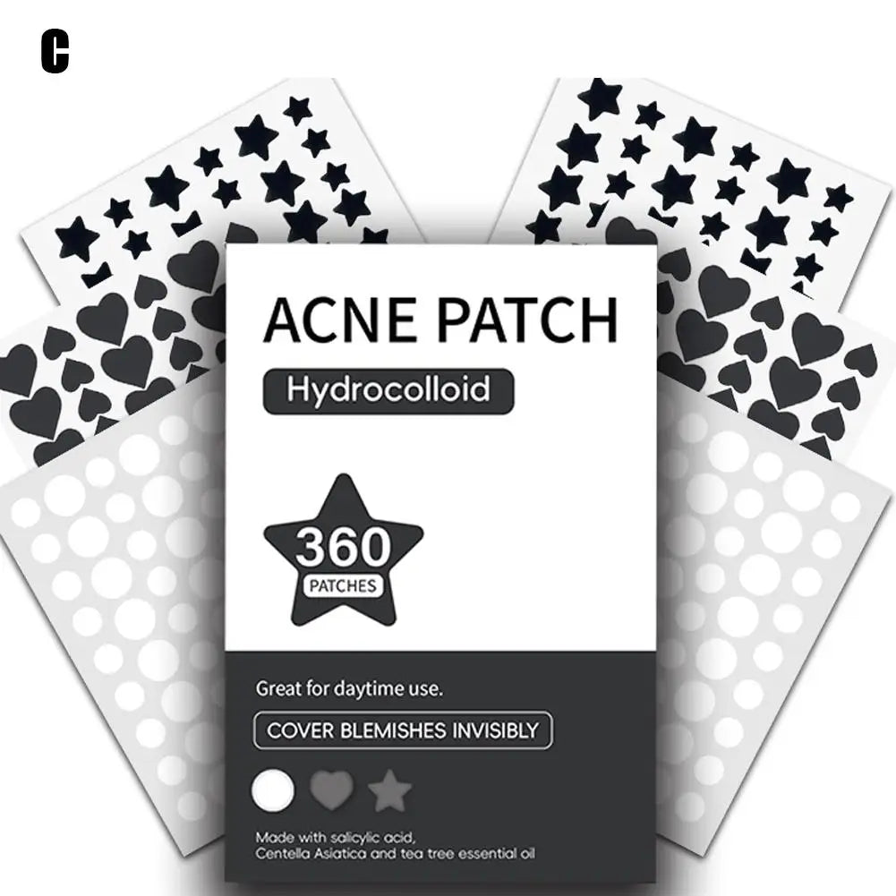 360pcs Colorful Invisible Anti-Acne Hydrocolloid Patches