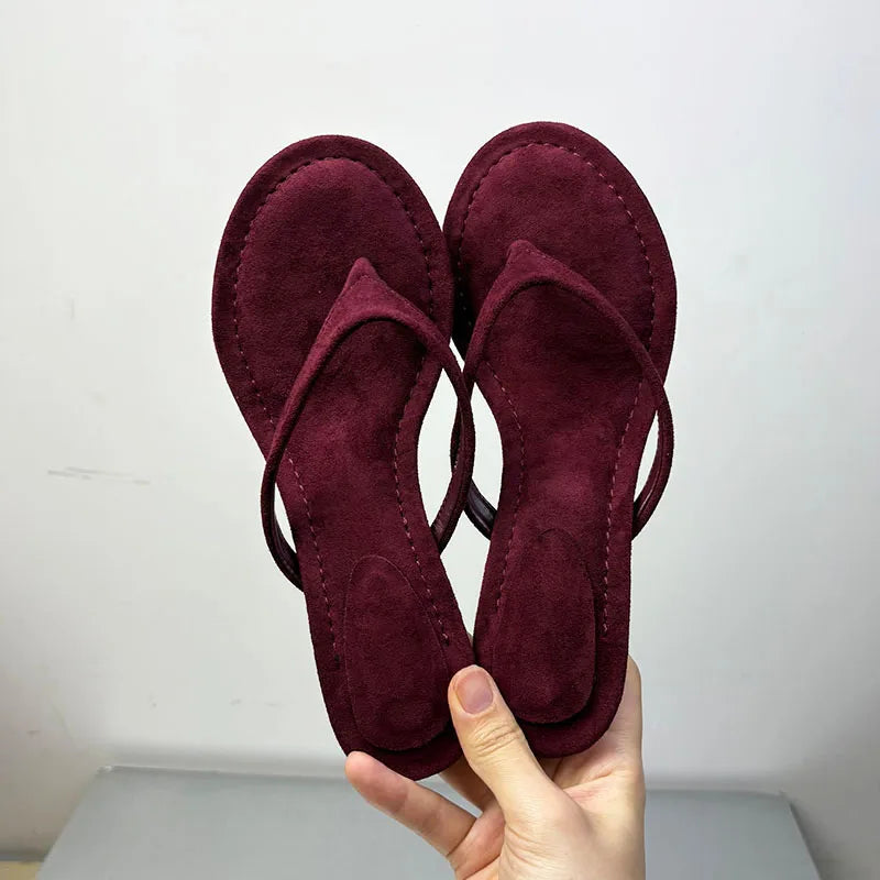 Round Toe Sandals with Thin Heel