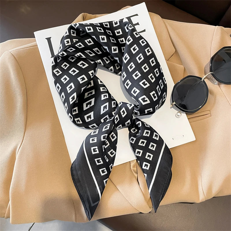 Silky Square Scarf & Head Wrap for Women