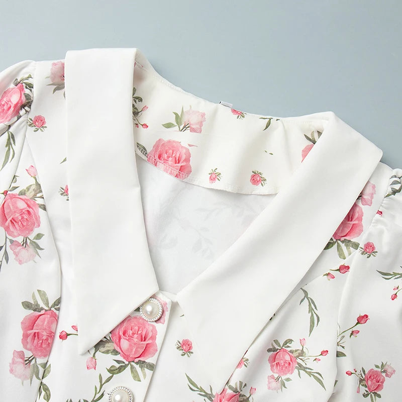 Tornova Puff Sleeve Ruffled Mini Dress